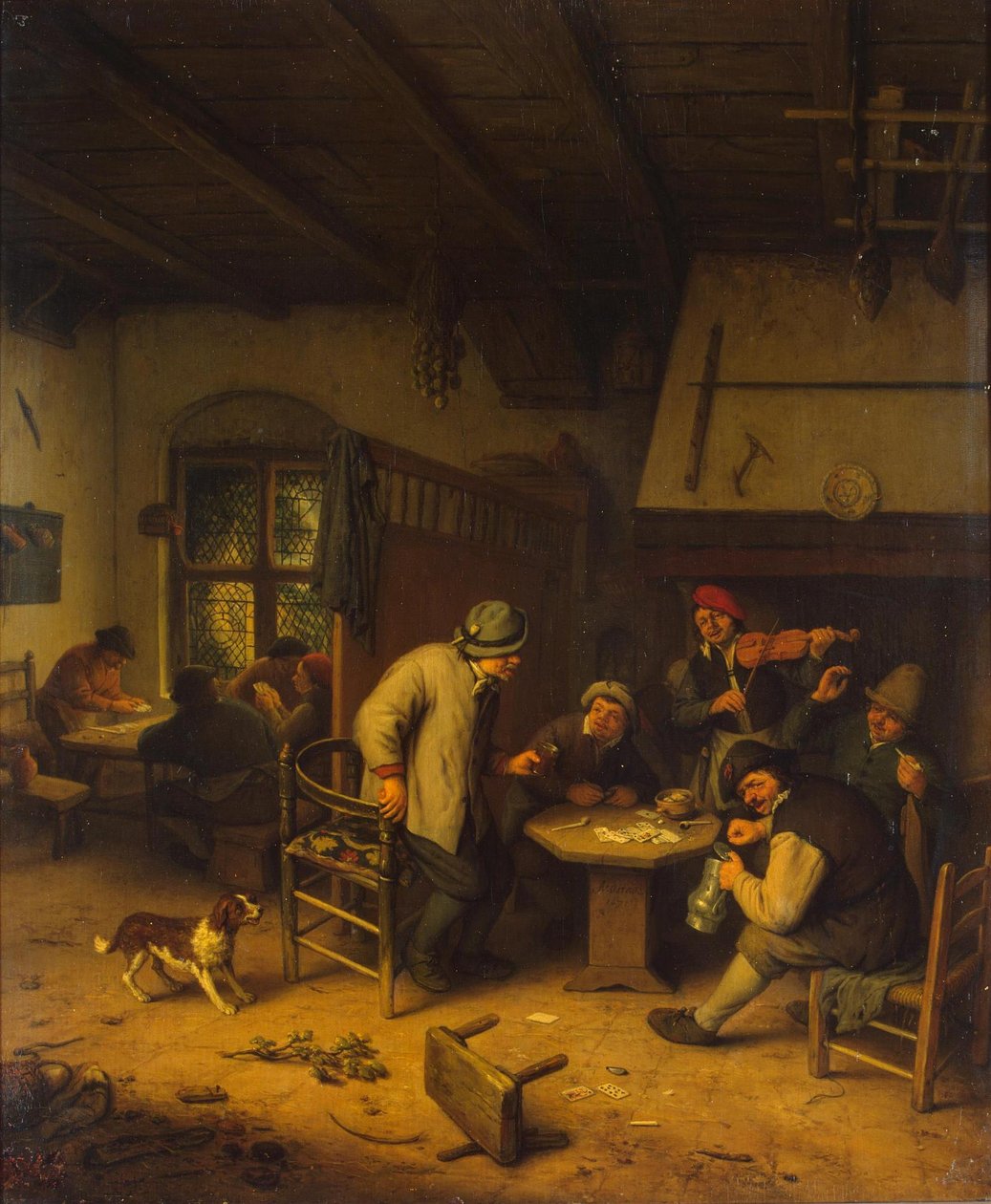 Bönder på en krog av Adriaen van Ostade