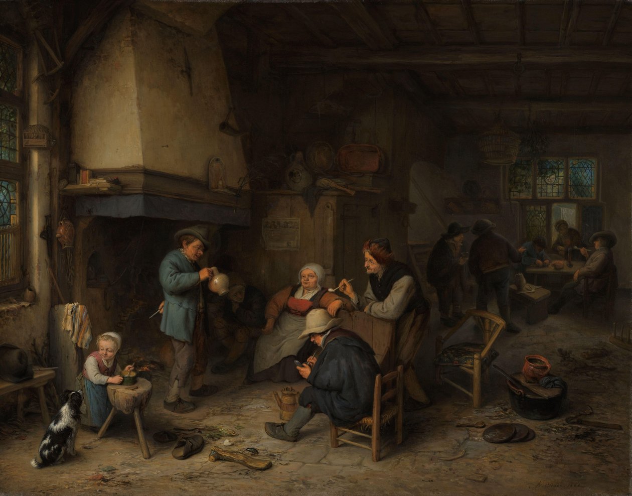 Bönder i ett inre av Adriaen van Ostade