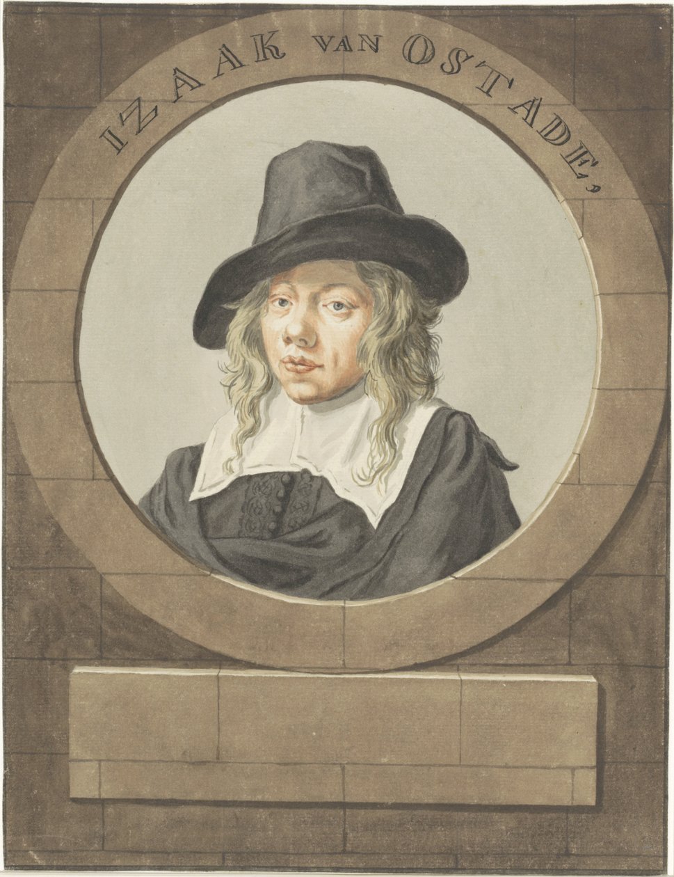 Porträtt av Isaac van Ostade av Adriaen van Ostade