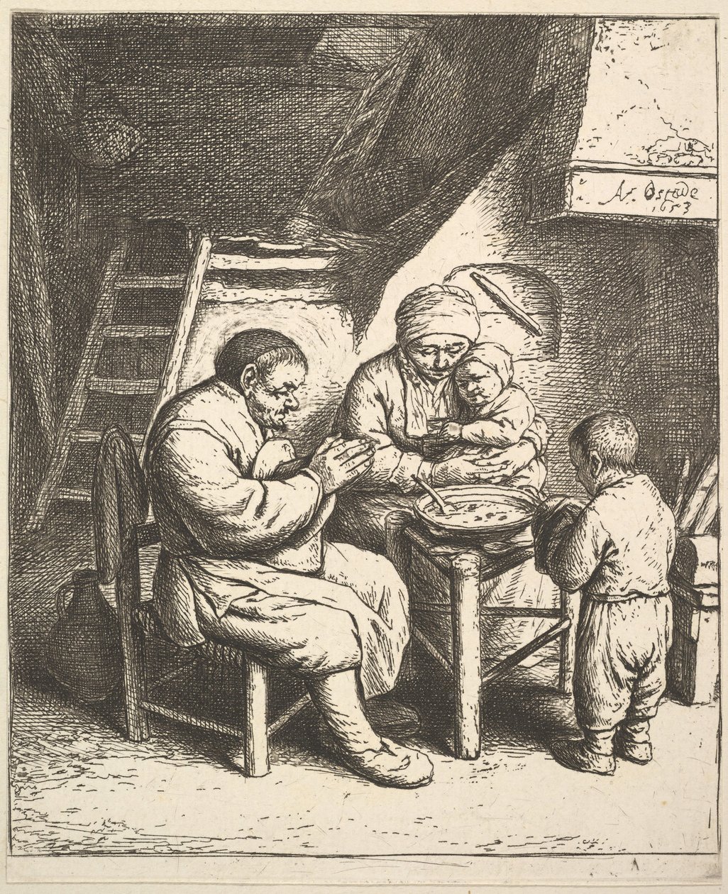 Välsignelsen, 1610-85. av Adriaen van Ostade