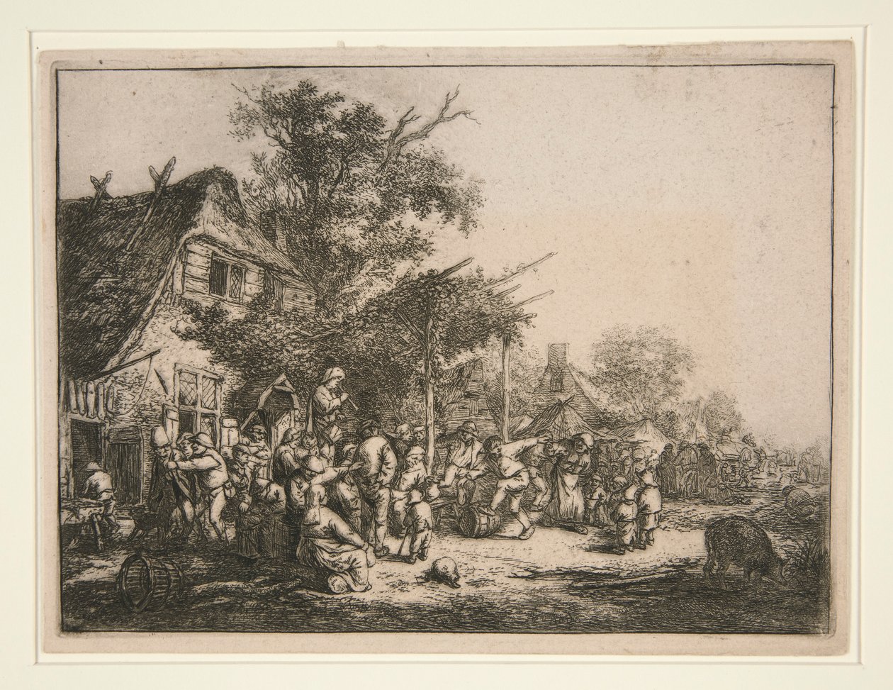 Dansen under spaljén av Adriaen van Ostade