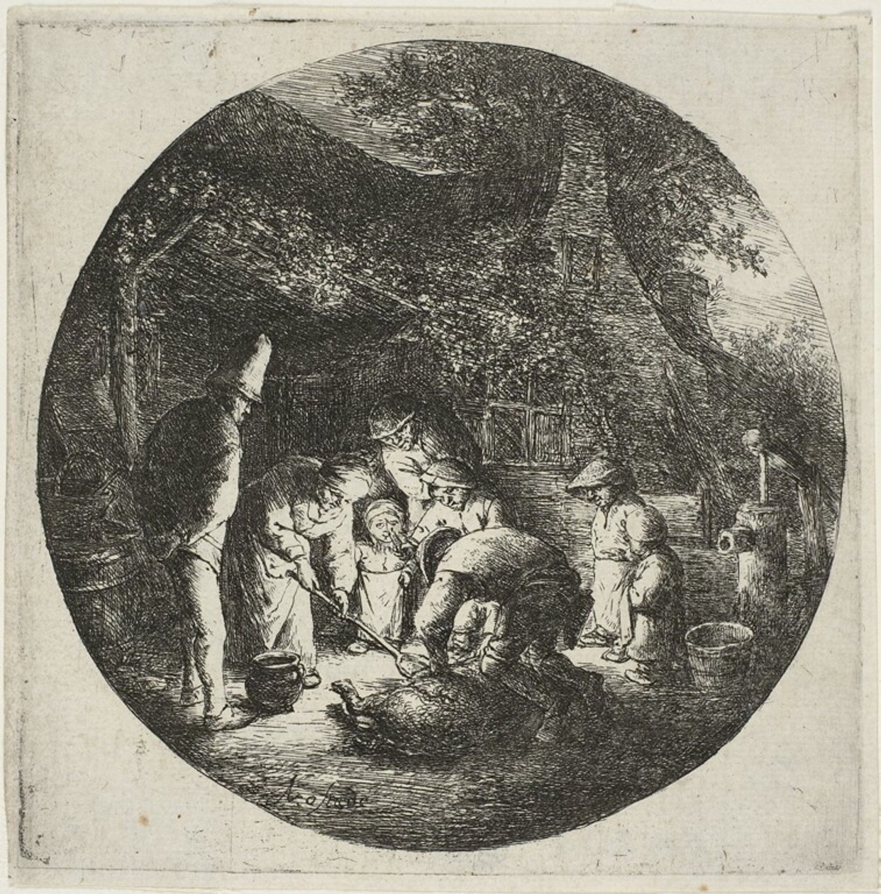 The Pigkillers av Adriaen van Ostade