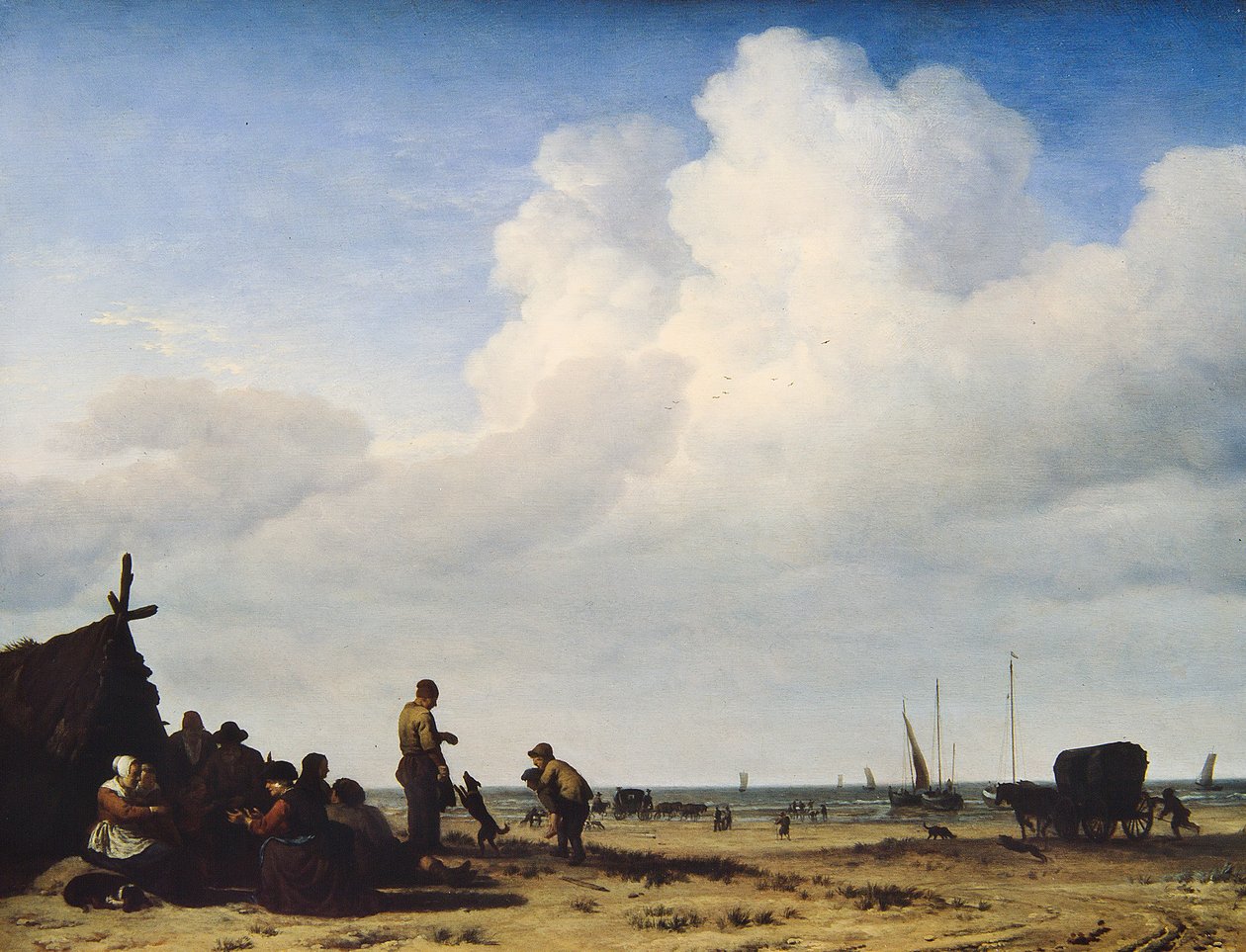 Utsikt över stranden av Adriaen van de Velde