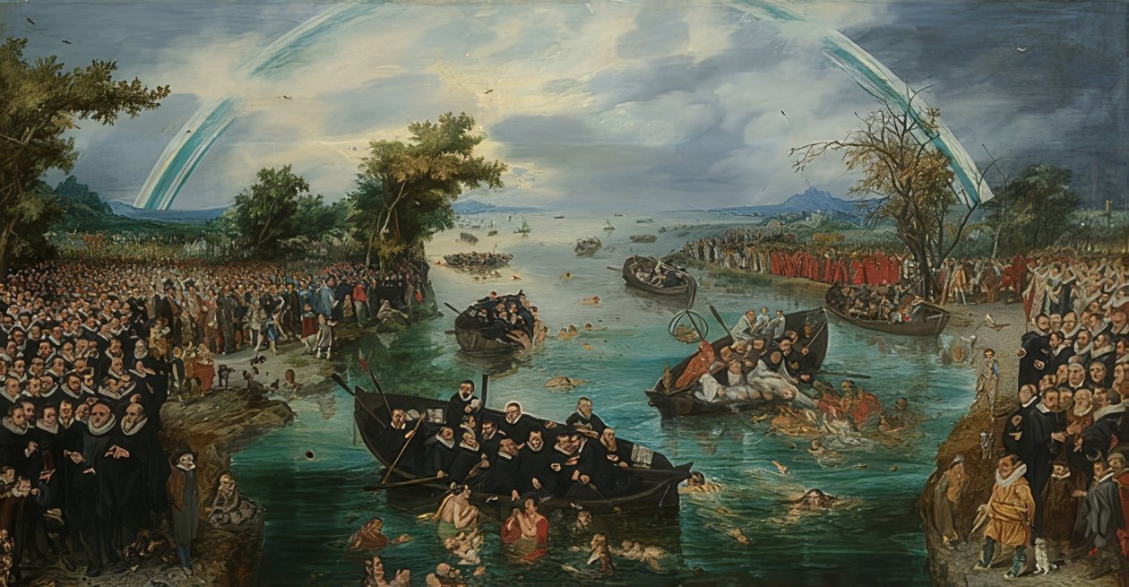 Fiske efter själar. 1614 av Adriaen van de Venne
