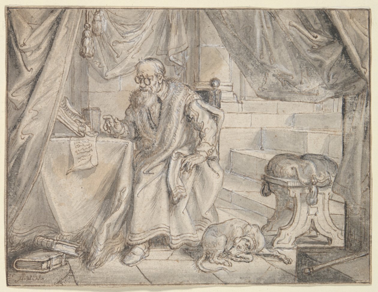 Studera inför av Adriaen van de Venne
