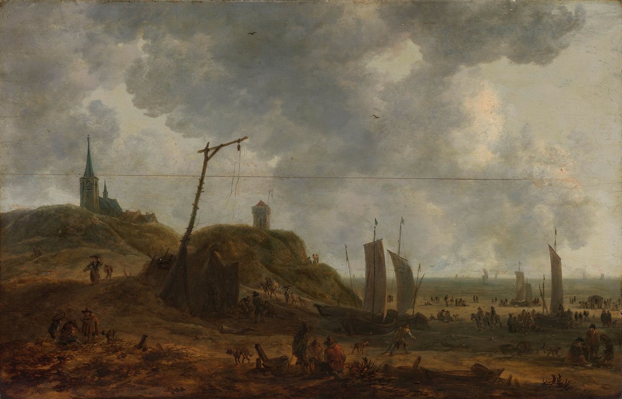 Stranden i Katwijk av Adriaen van der Kabel