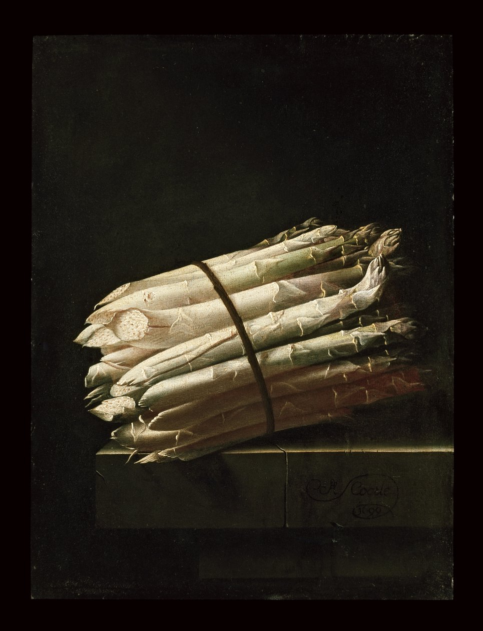 Still Life of Asparagus, 1699 (olja på papper på panel) av Adrian Coorte