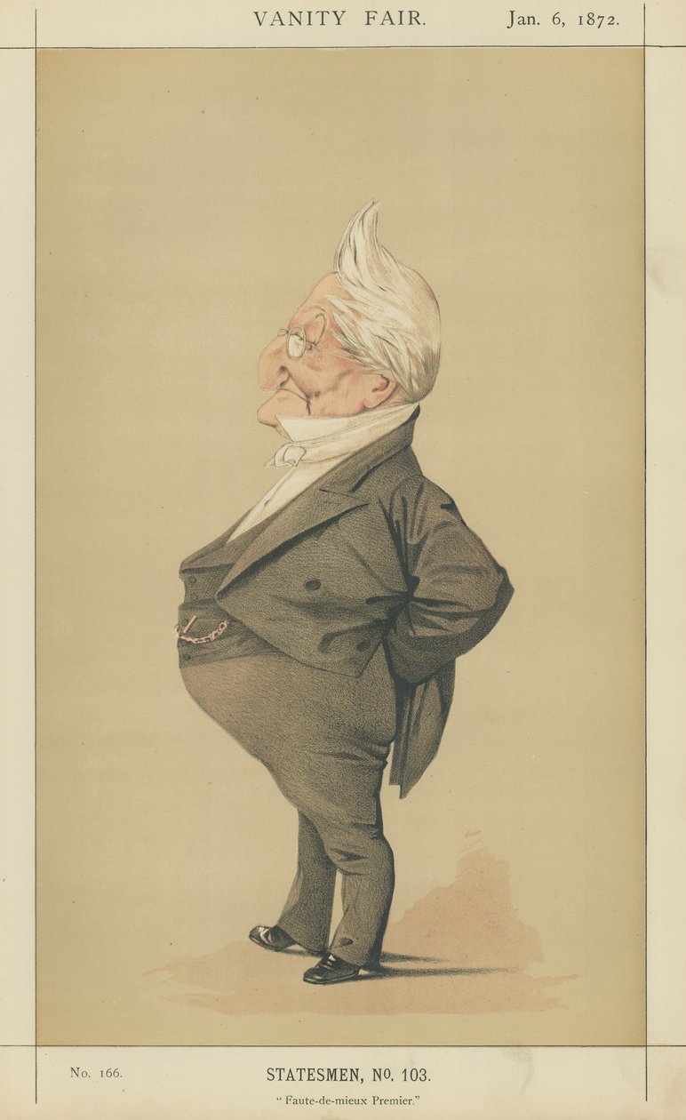 Adolphe Thiers (färglitografi) av Adriano Cecioni