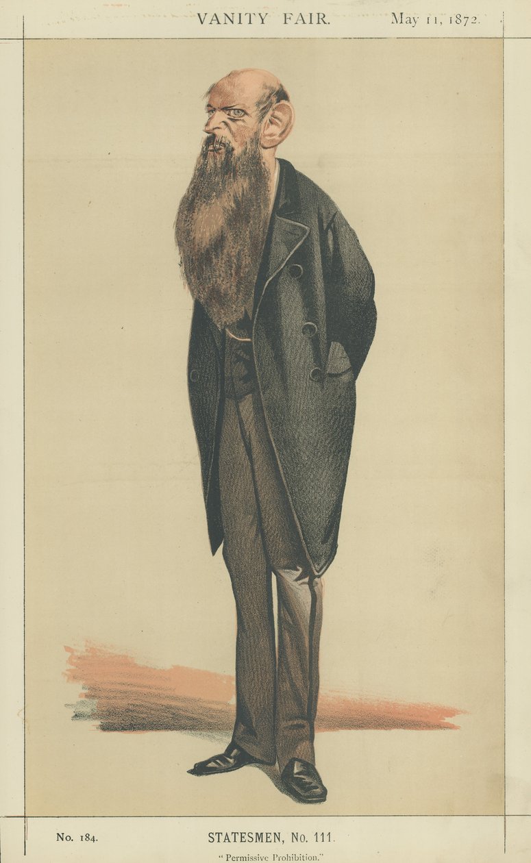 Sir Wilfrid Lawson (färglitografi) av Adriano Cecioni