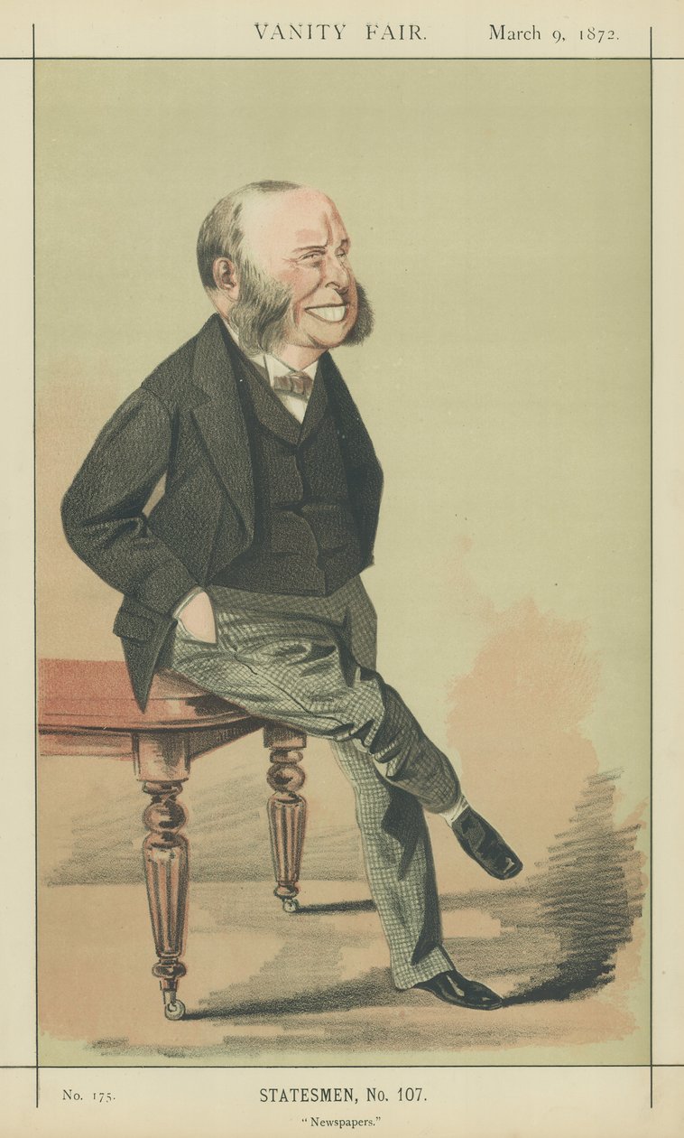 W H Smith (färglitografi) av Adriano Cecioni