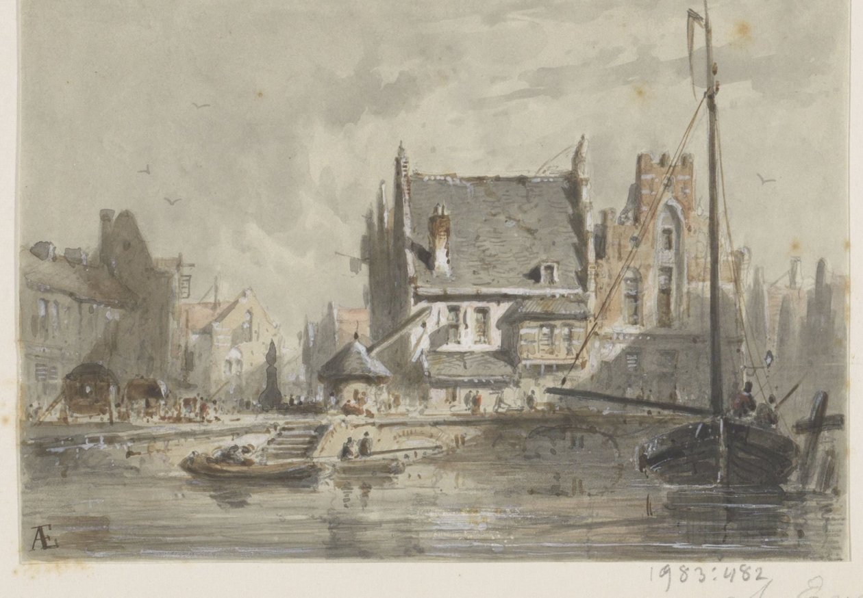 Ansikte i Brygge av Adrianus Eversen (signed by artist)