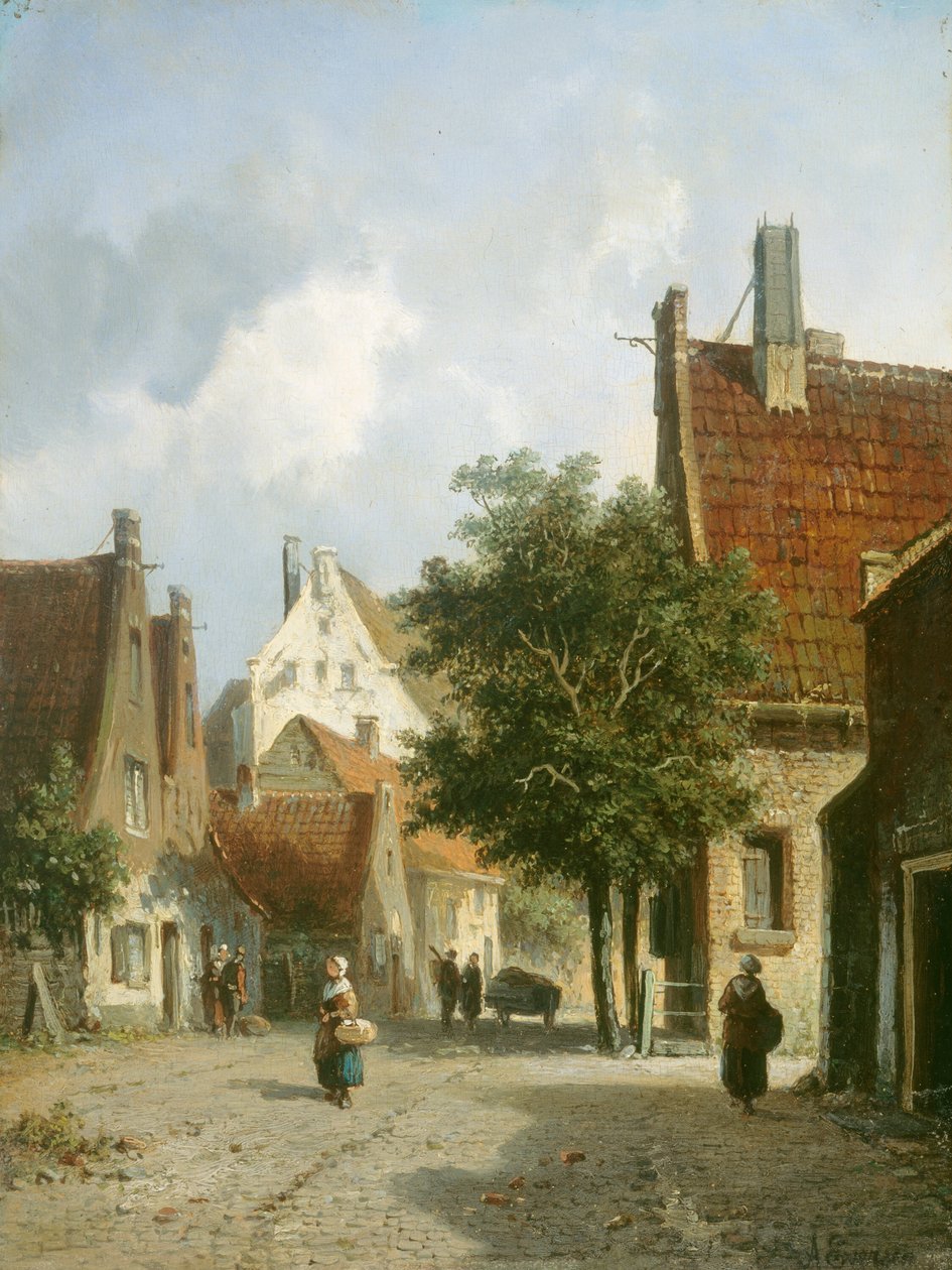 Amsterdam Street Scen av Adrianus Eversen