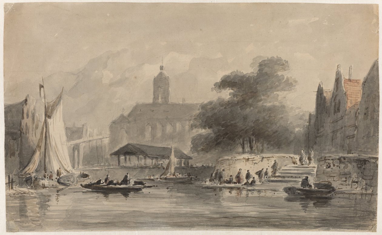 Fantiserad(?) stadsbild av Adrianus Eversen