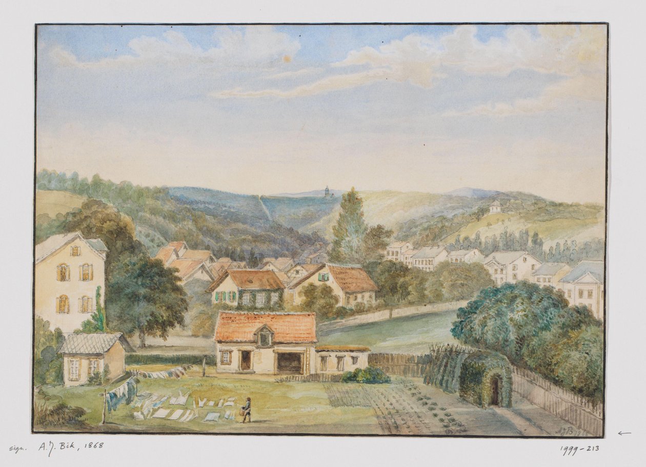 Vy över Soden-am-Taunus, Tyskland av Adrianus Johannes Bik