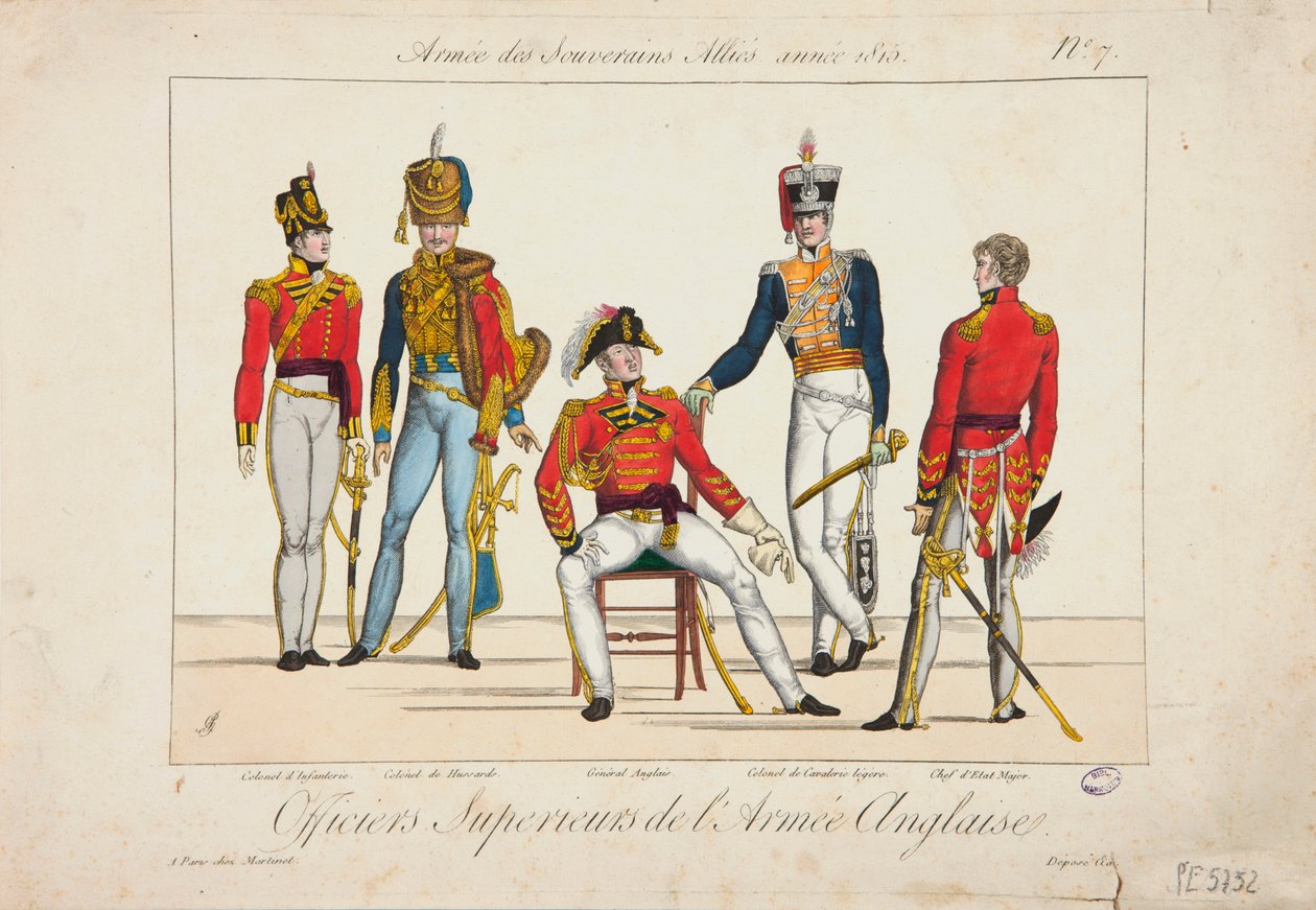 Superior Officers of the English Army, Army of Allied Sovereigns, 1815 av Adrien Pierre Francois Godefroy