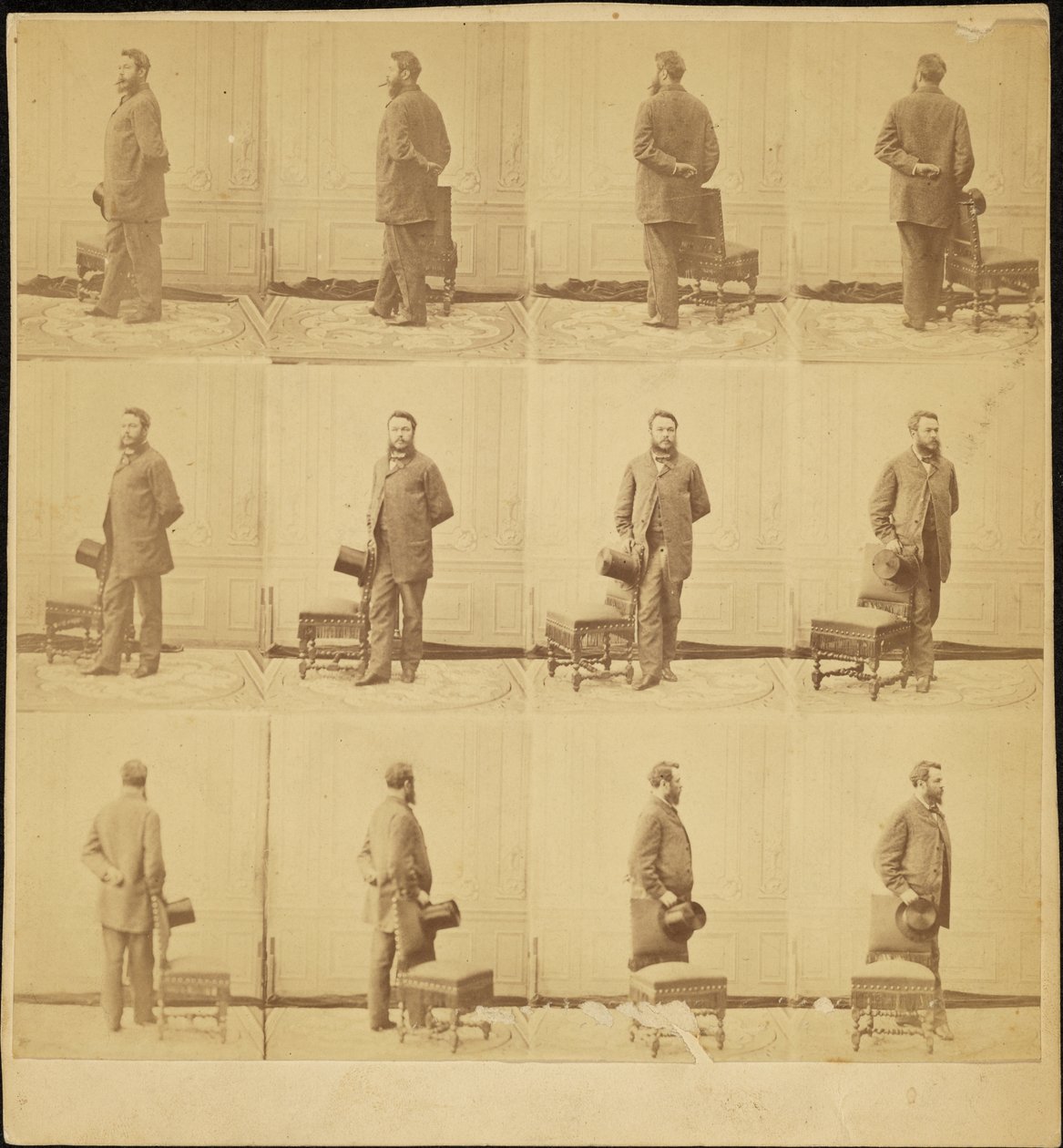 Adrien Tournachon (1825-1903), Self portrait, multiple images av Adrien Tournachon