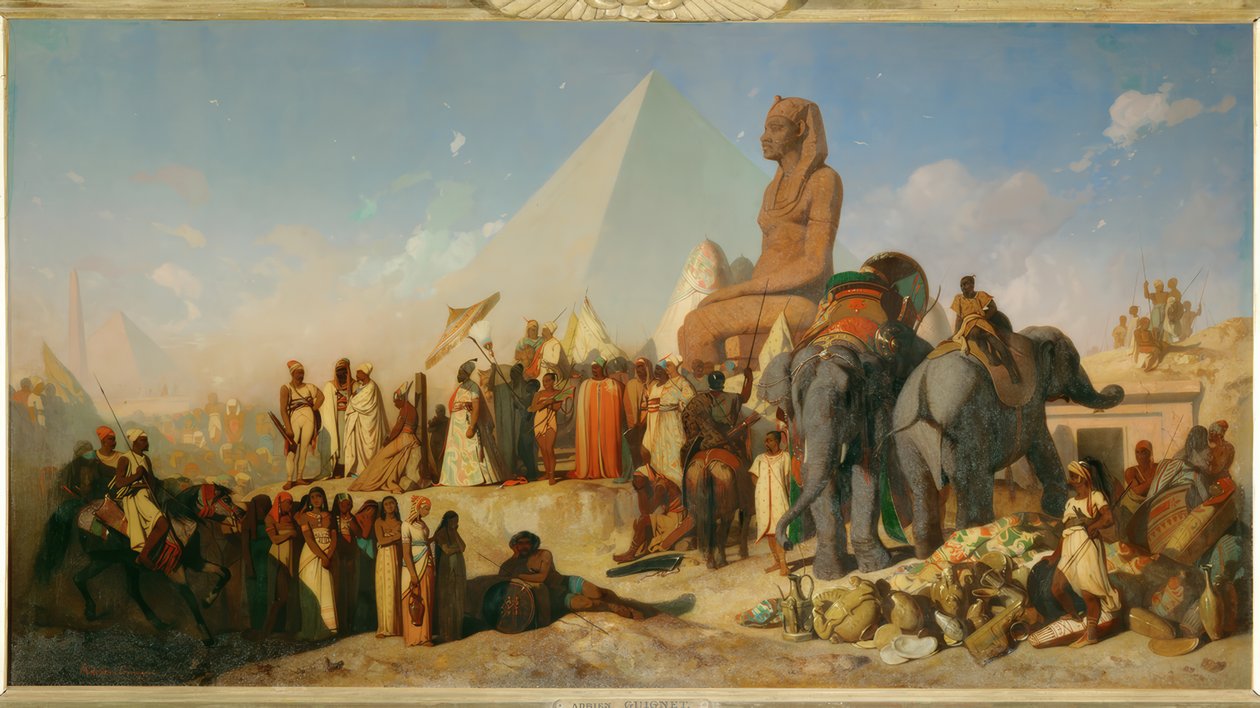 Cambyses och Psammetich av Jean Adrien Guignet