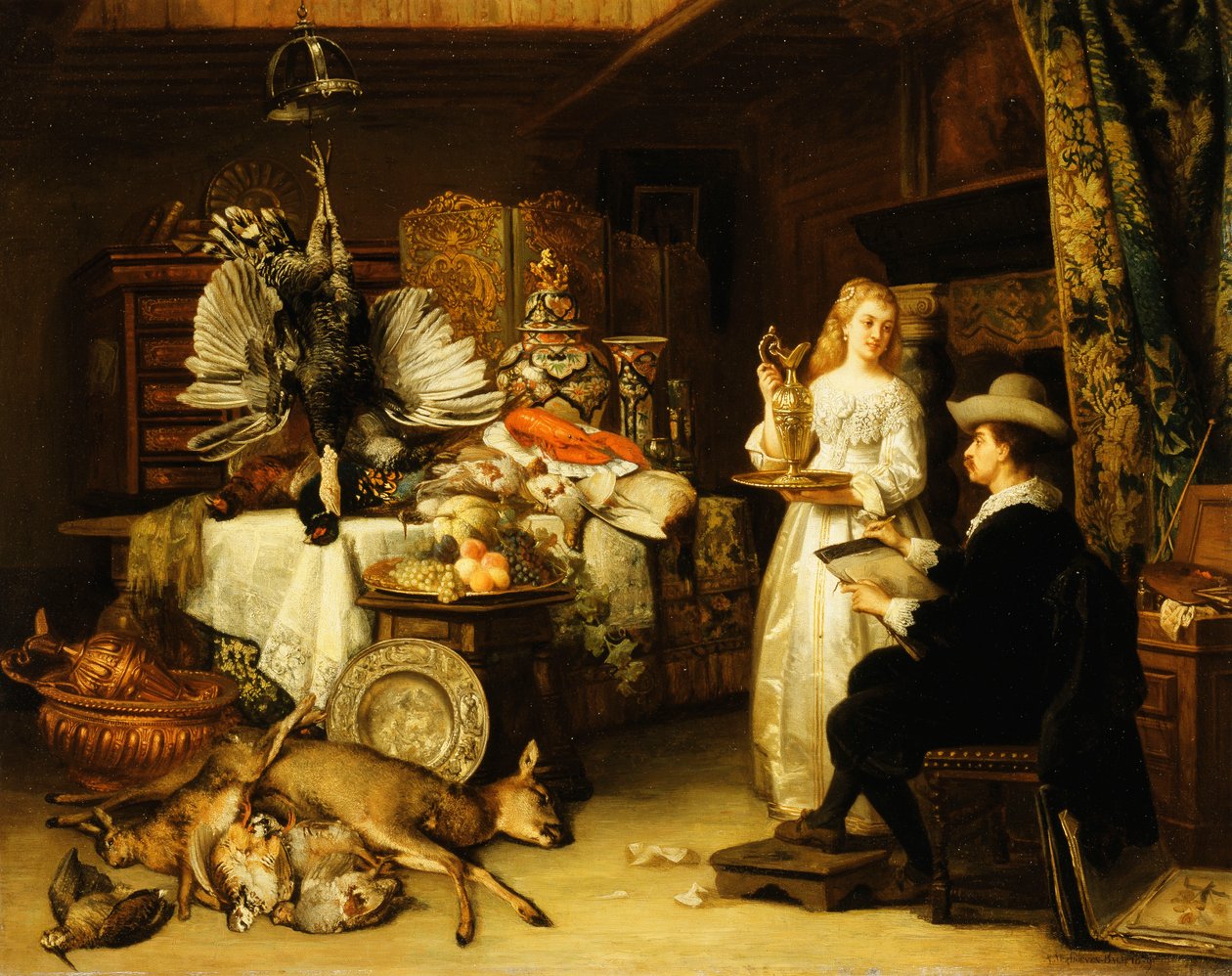 Konstnärens studio, 1879 av Adrien Joseph Verhoven Ball