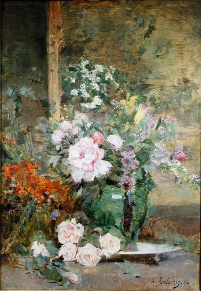 Stilleben med blommor av Adrien Karbowsky