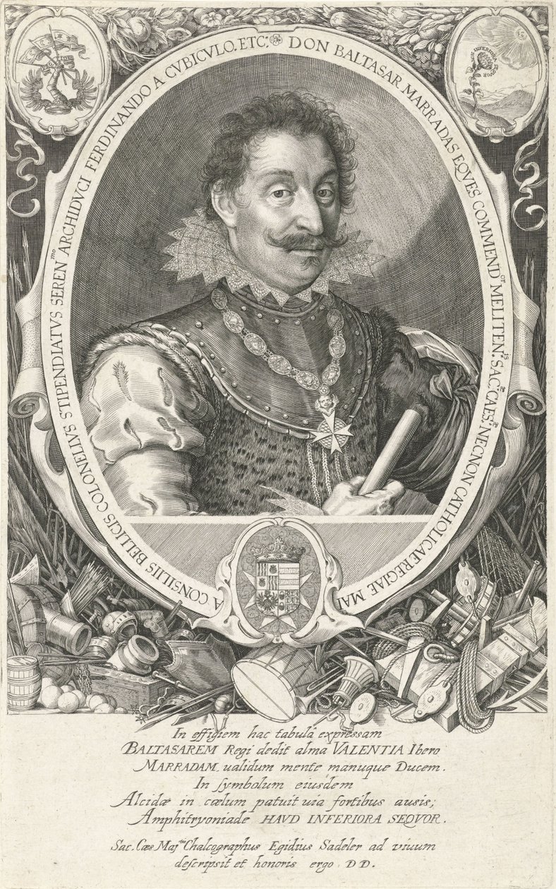 Portrait of Baltasar Marradas av Aegidius Sadeler or Saedeler