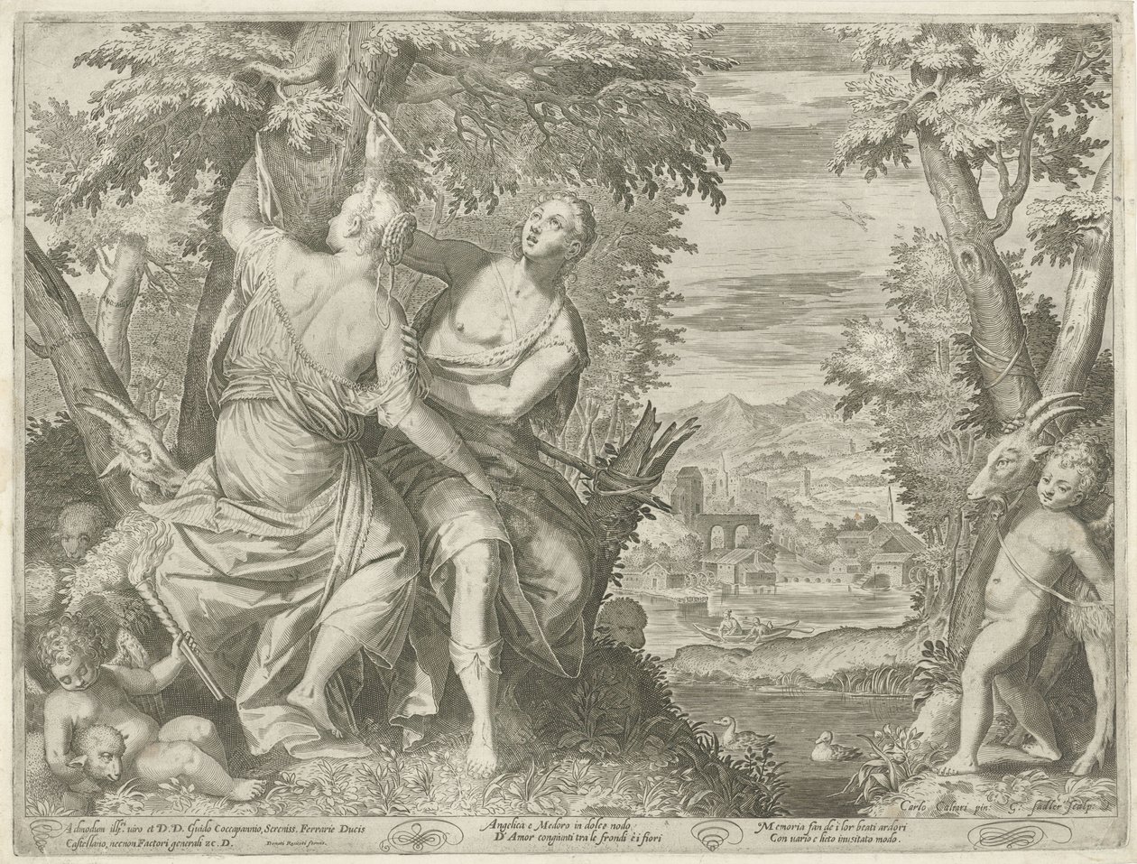 Angelica i Medoro av Egidius  Sadeler (II)