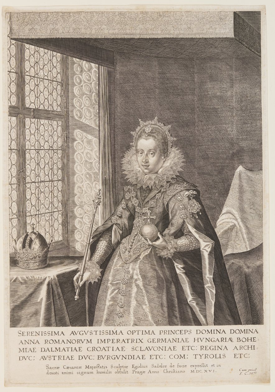 Anna, hustru till kejsar Matthias av Aegidius Sadeler II