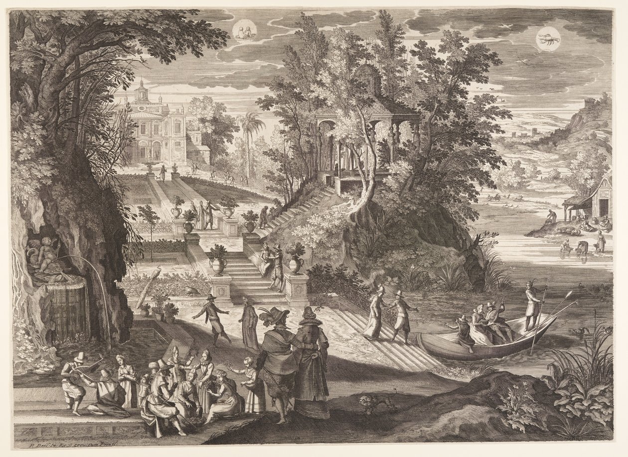 Maj/Juni, från De tolv månaderna av Aegidius Sadeler II