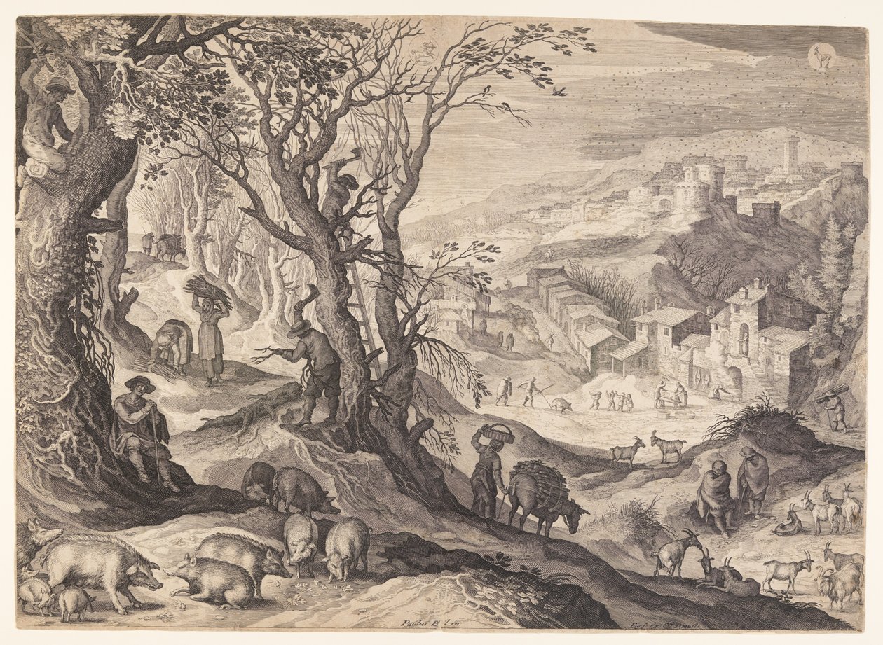November/December, från The Twelve Months av Aegidius Sadeler II
