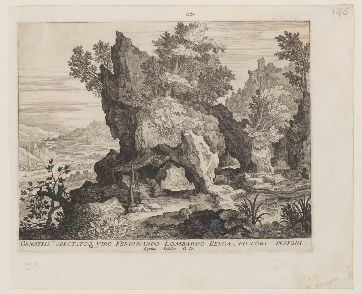 Klippigt landskap med St. Jerome av Aegidius Sadeler II