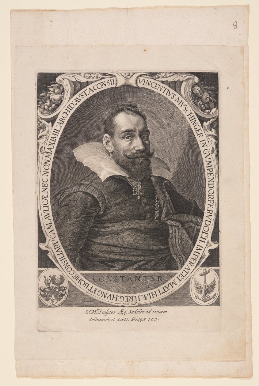 Vincent Muschinger von Gumpendorff, läkare av Aegidius Sadeler II