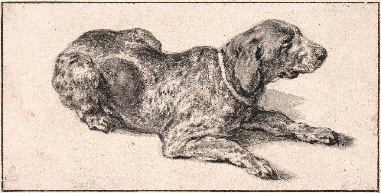 Reclining Dog av Aelbert Cuyp