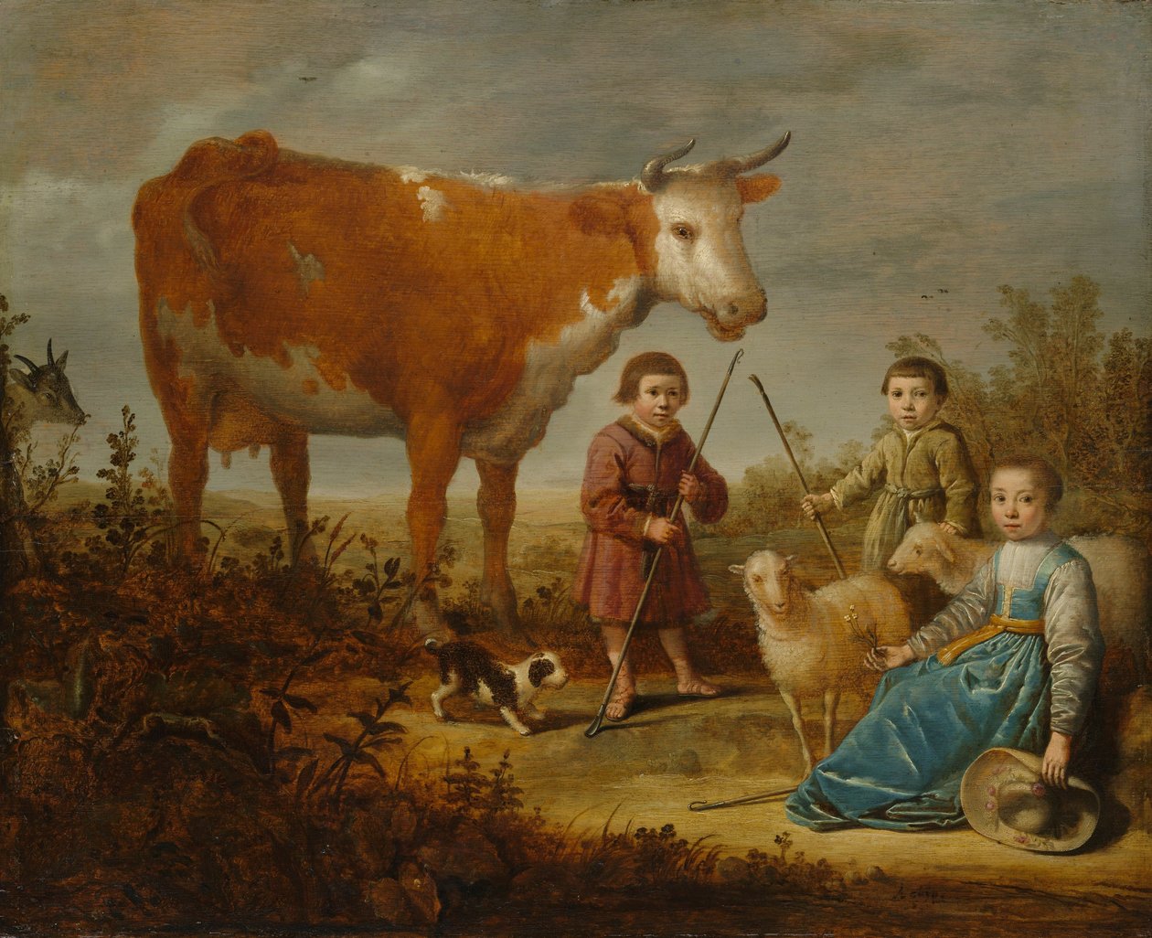Barn och en ko, 1635-39 av Aelbert Cuyp