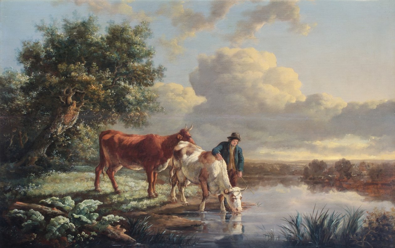 Boskap som dricker vid flodkanten av Aelbert Cuyp