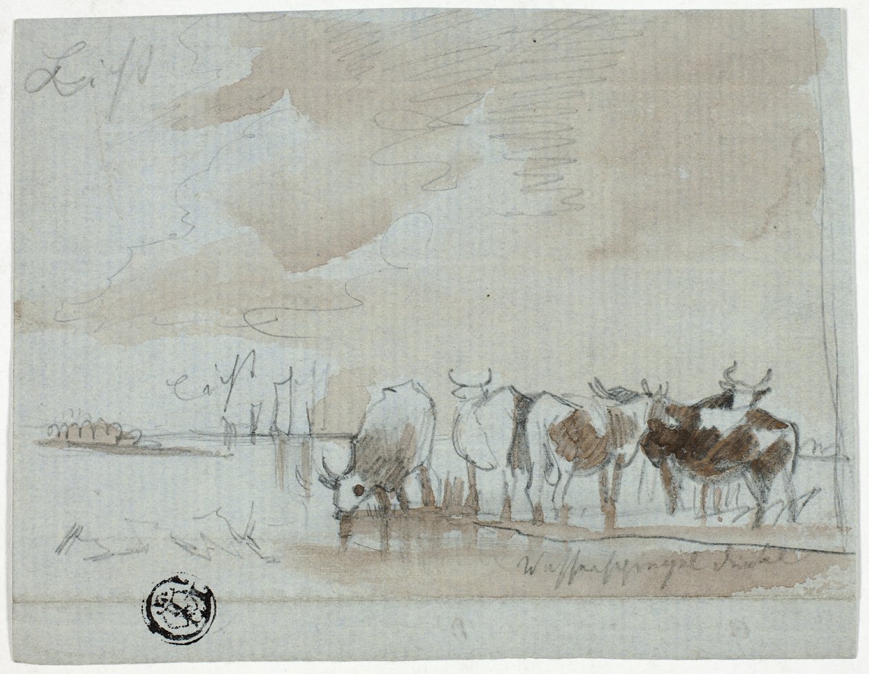 Boskap i vatten av Aelbert Cuyp