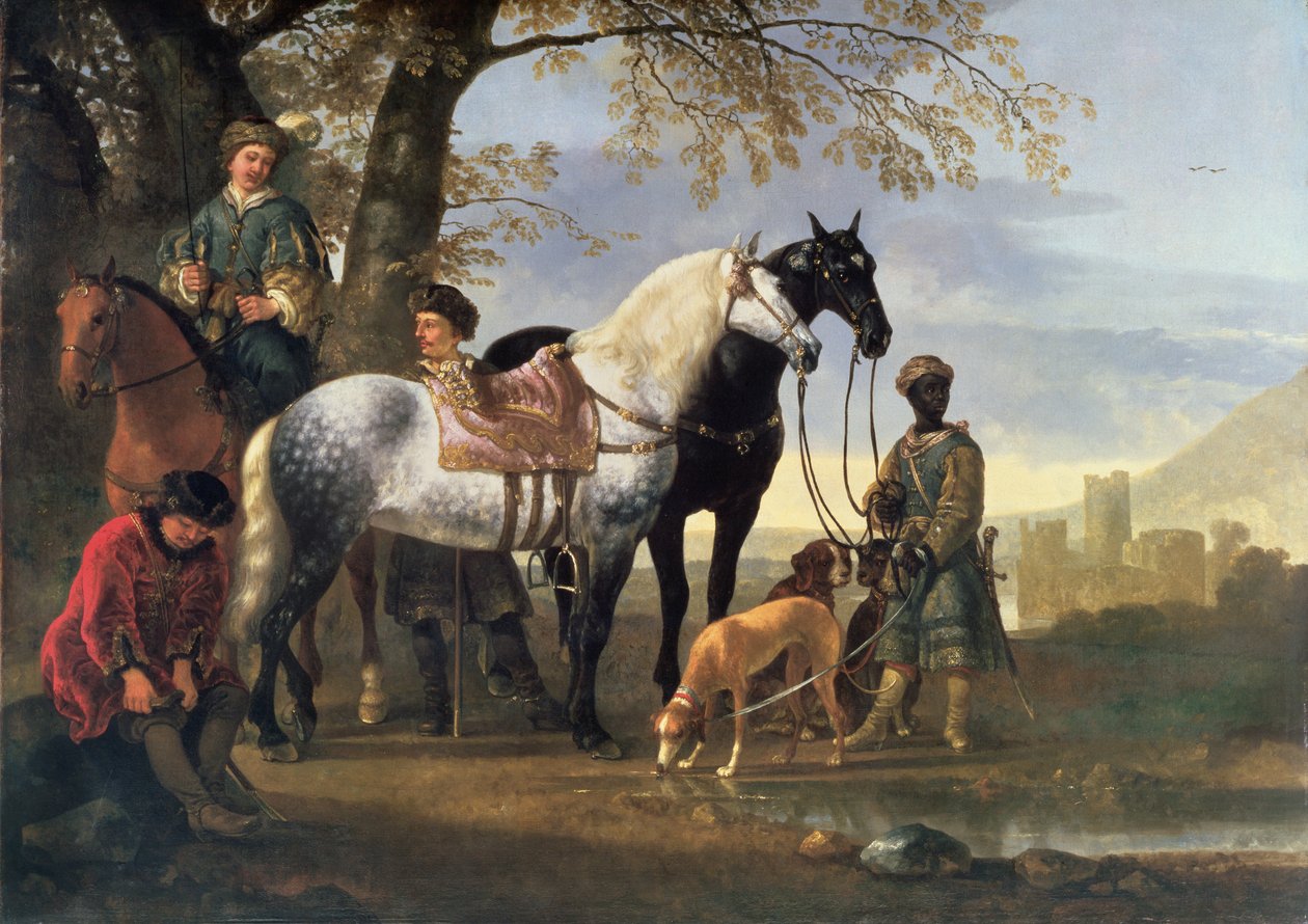 Jägare stoppade, c.1650 av Aelbert Cuyp