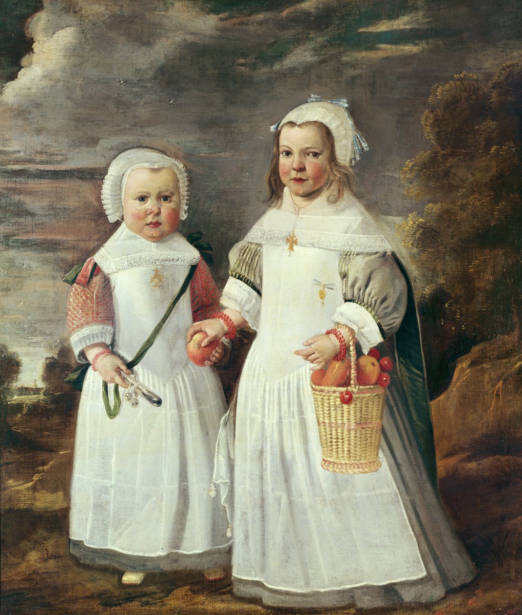 Två unga flickor i ett landskap av Aelbert Cuyp