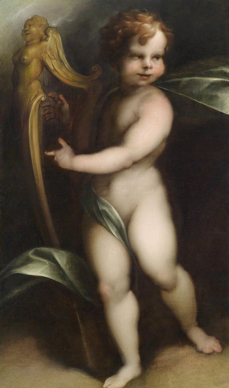 Lyraspielender Putto av Aert Mijtens