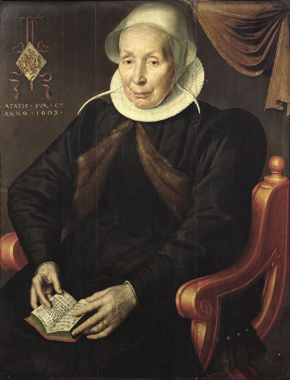 Porträtt av en äldre kvinna, 1603 av Aert Pietersz.