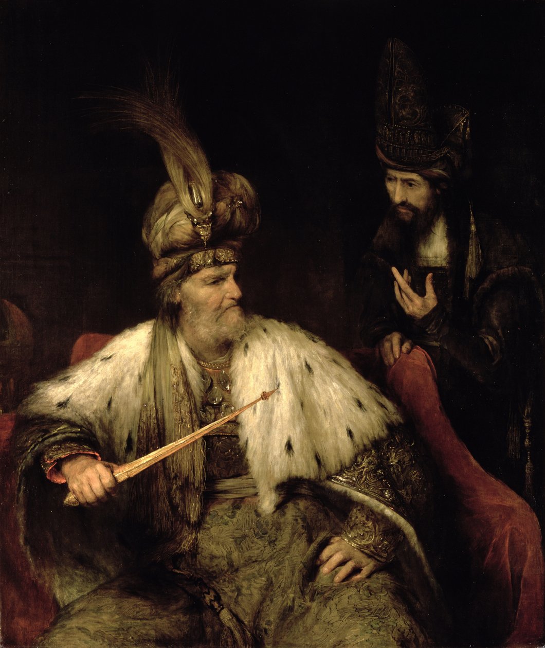 Ahasveros och Haman av Aernt de Gelder