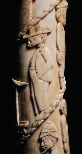 Carved Tusk, Kongo (elfenben) (detalj av 223943) av African