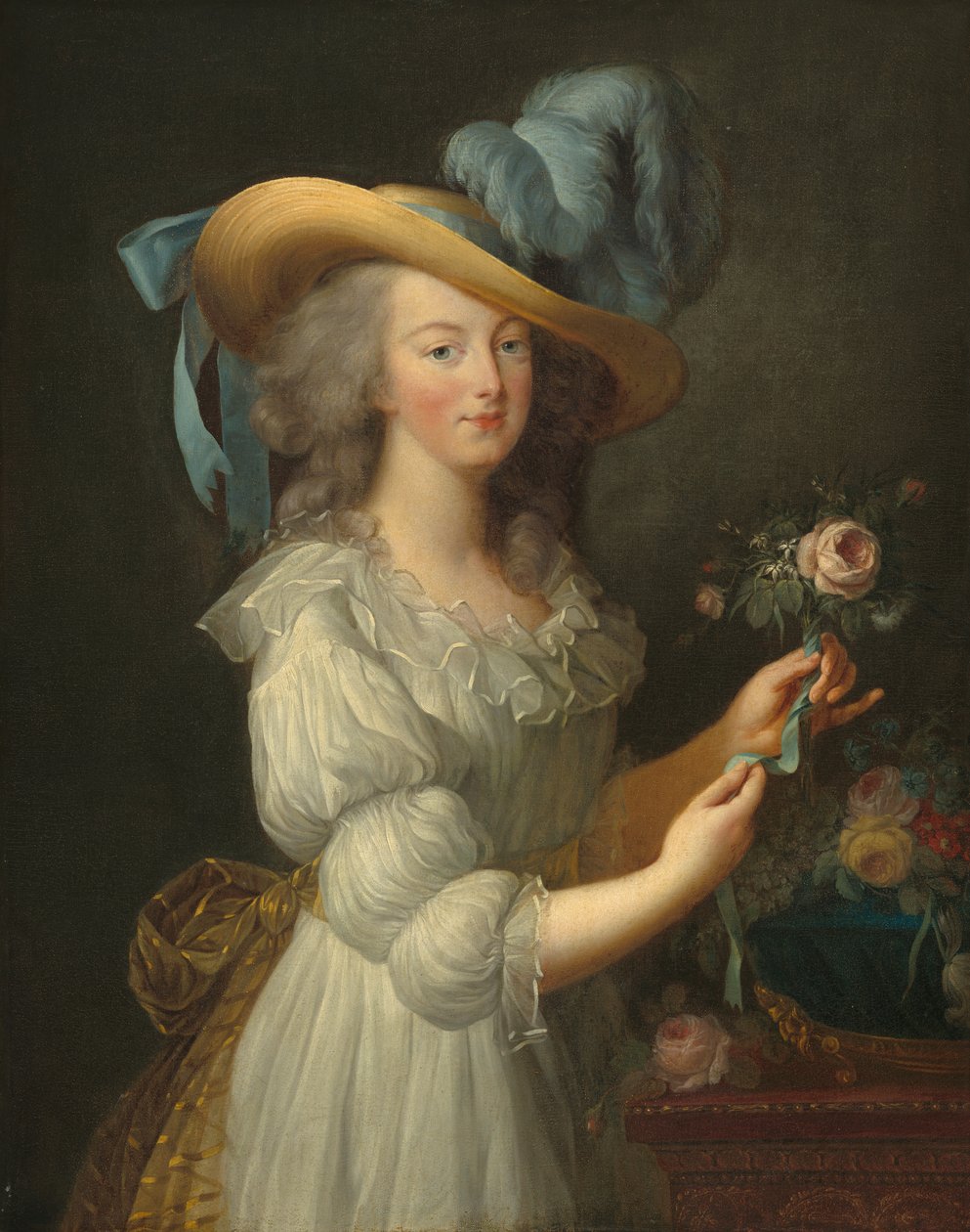 Marie Antoinette i en Muslin -klänning av Elisabeth Louise after Vigee Lebrun