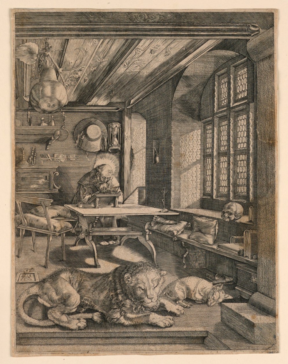 Saint Hieronymus i sin studie av After Albrecht Dürer