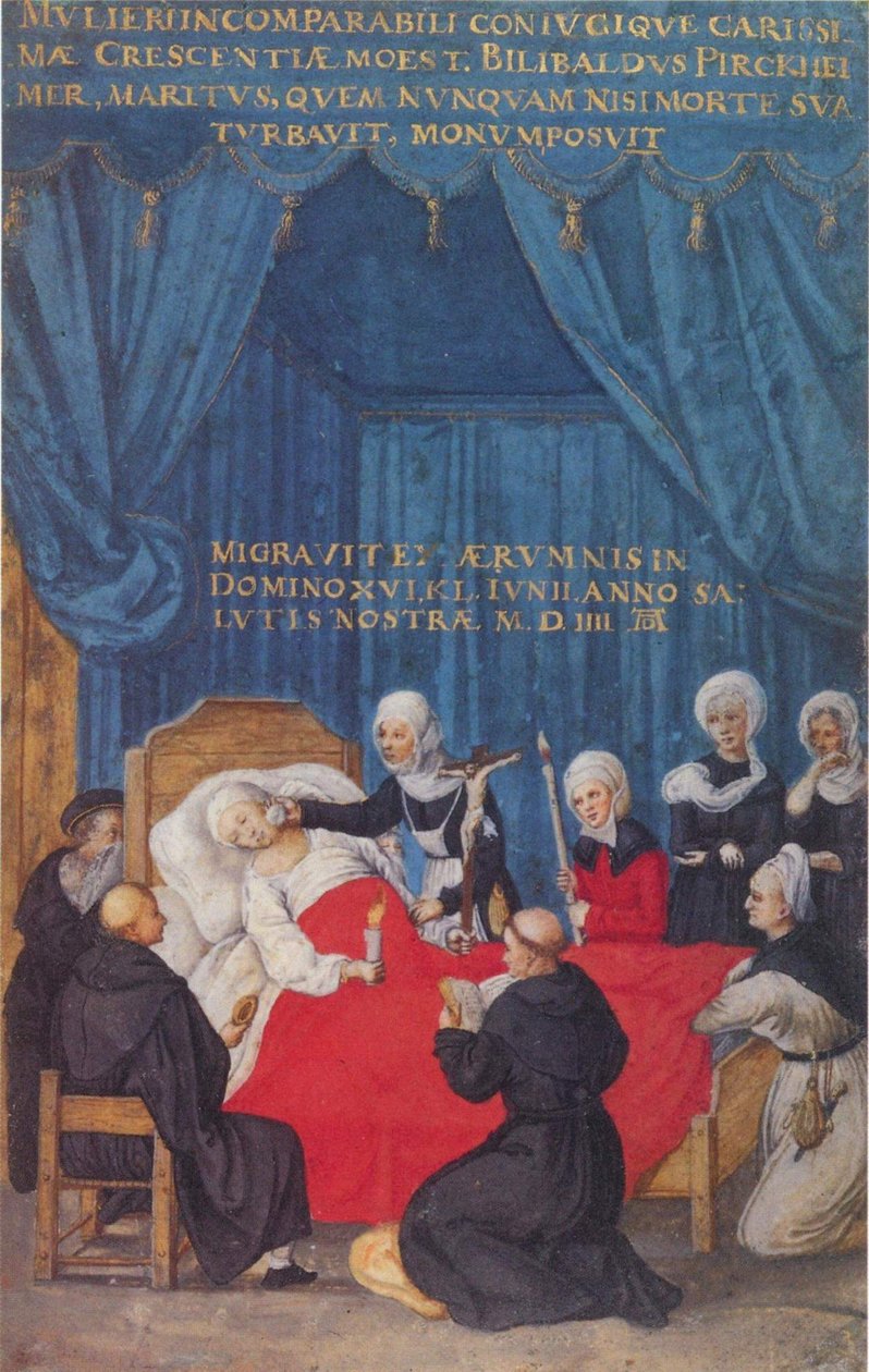 Crescentia Pirckheimers död av After Albrecht Dürer