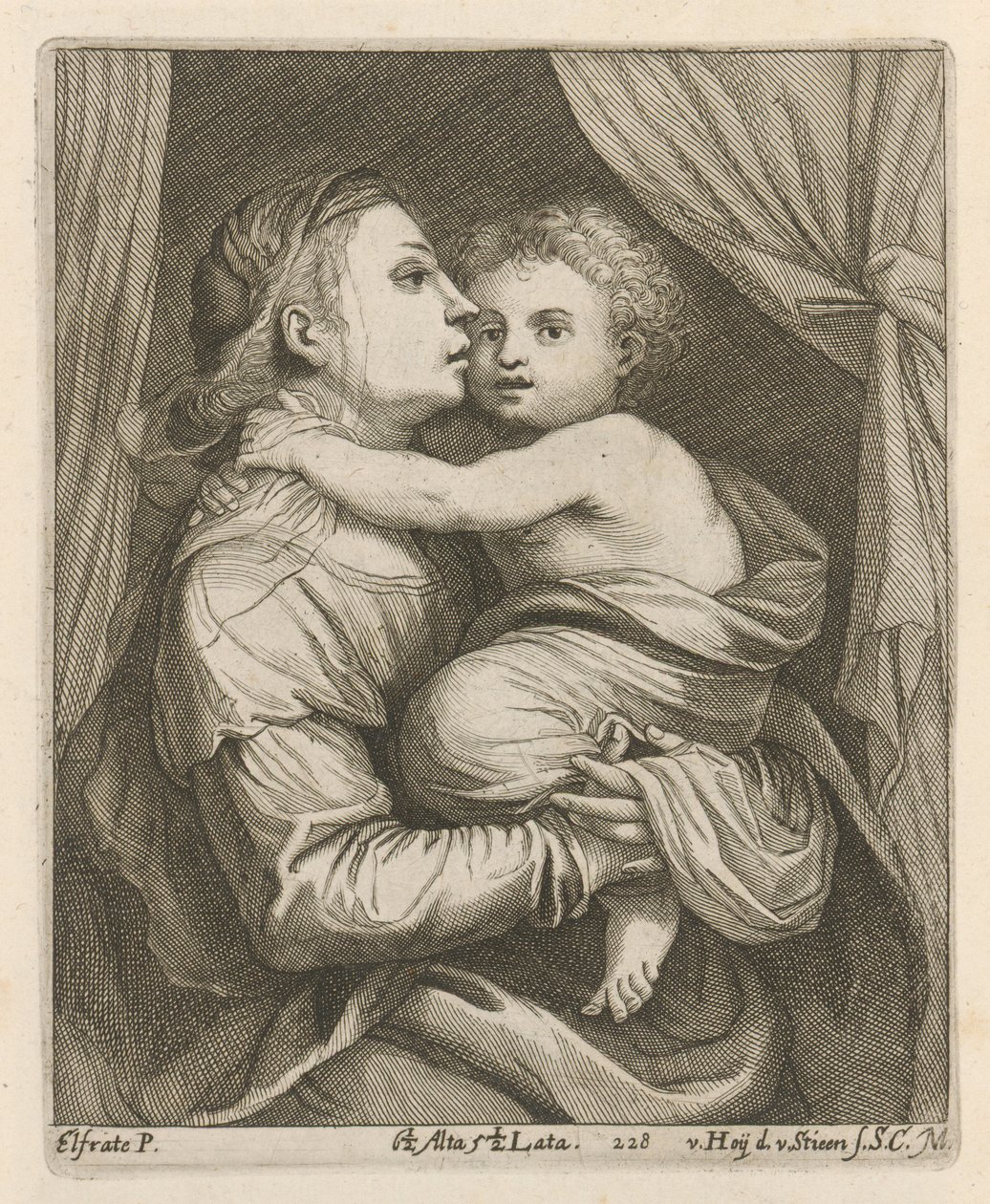 Madonna och barn av After David Teniers the Younger