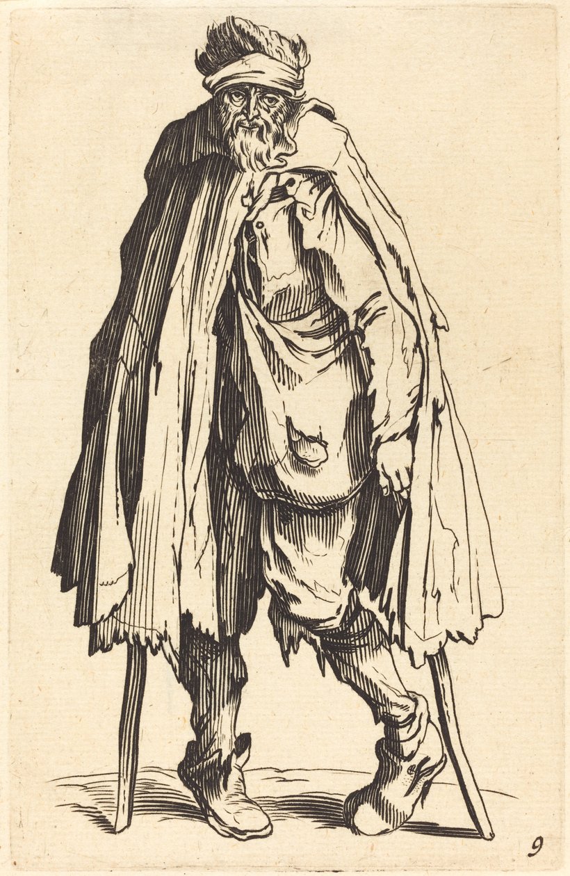 Tiggare med kryckor och säck av After Jacques Callot