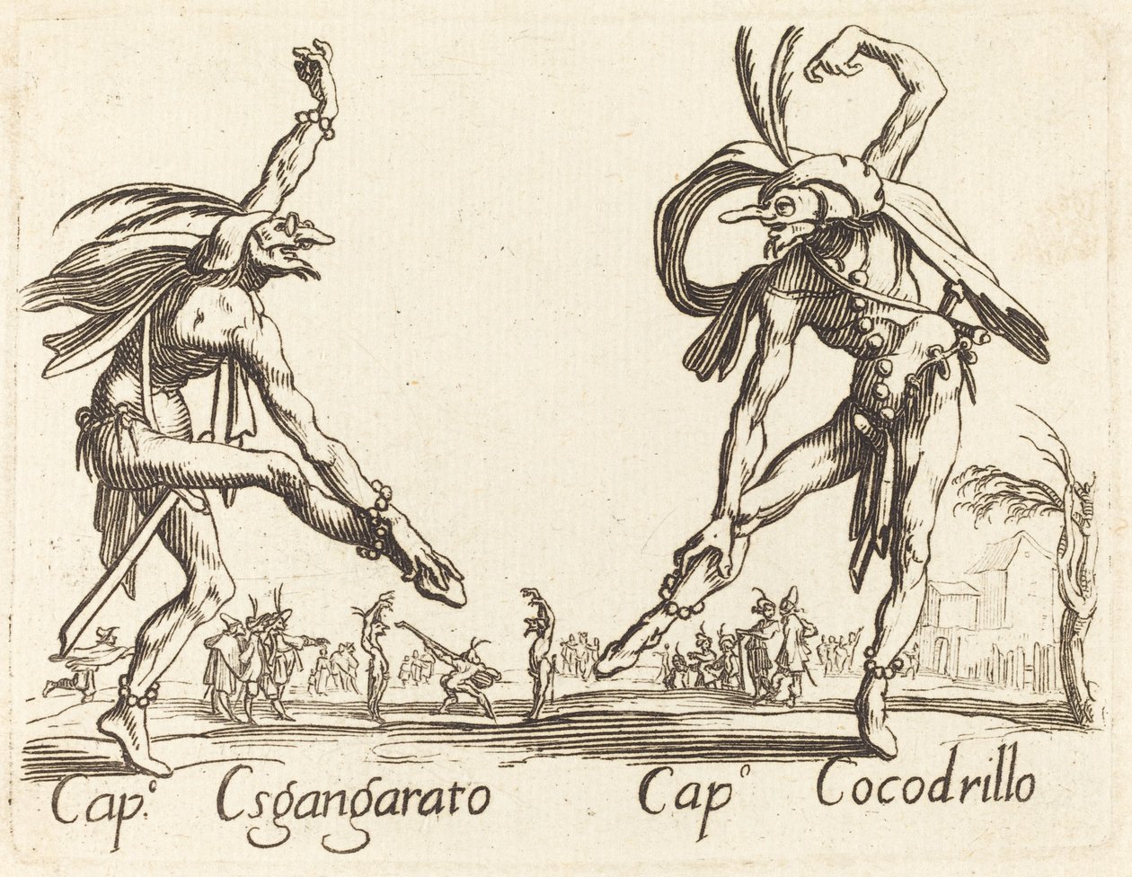 ingen Sgangherato och Cap. krokodil av After Jacques Callot