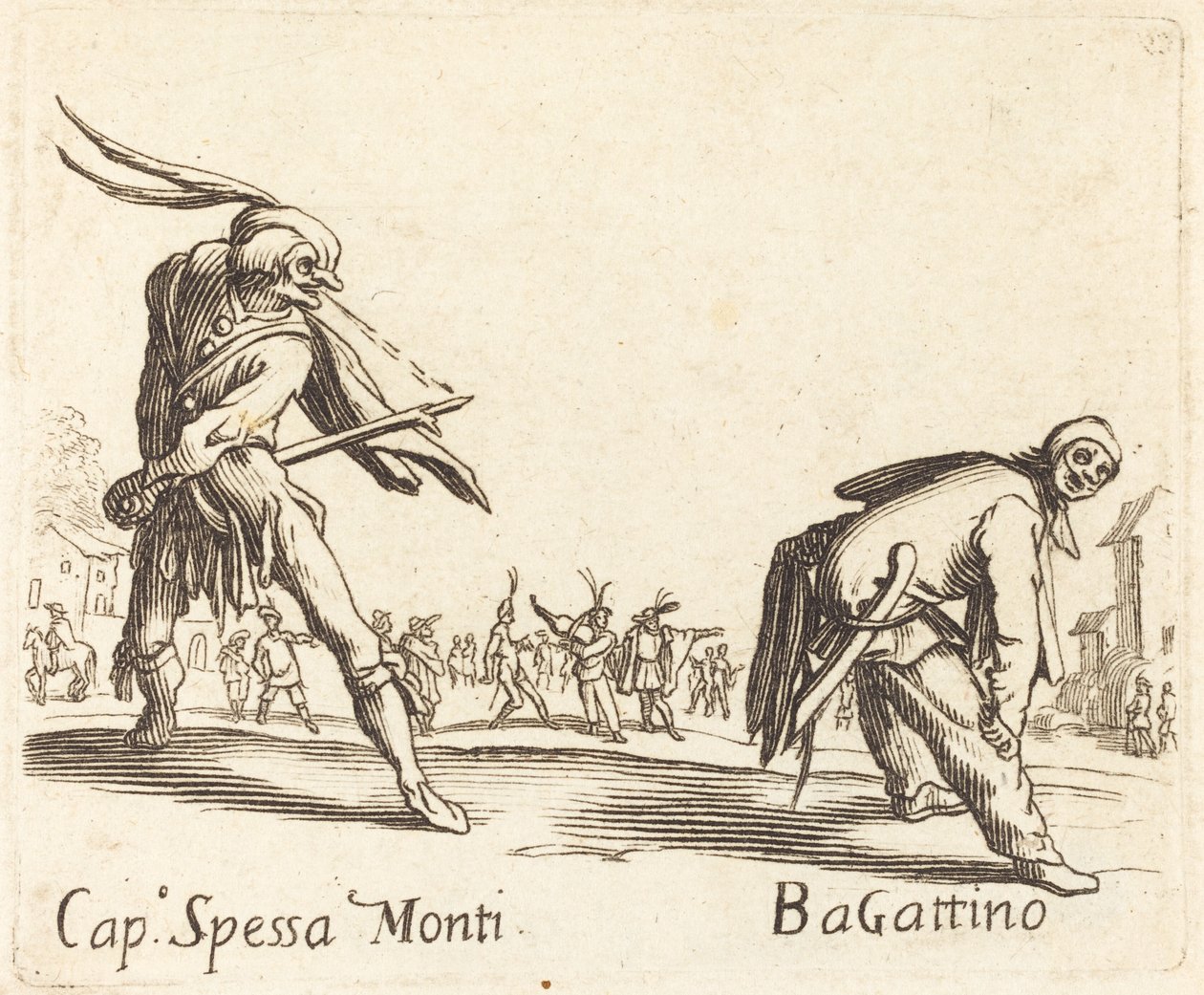 Cap Spessa Monti och Bagattino av After Jacques Callot