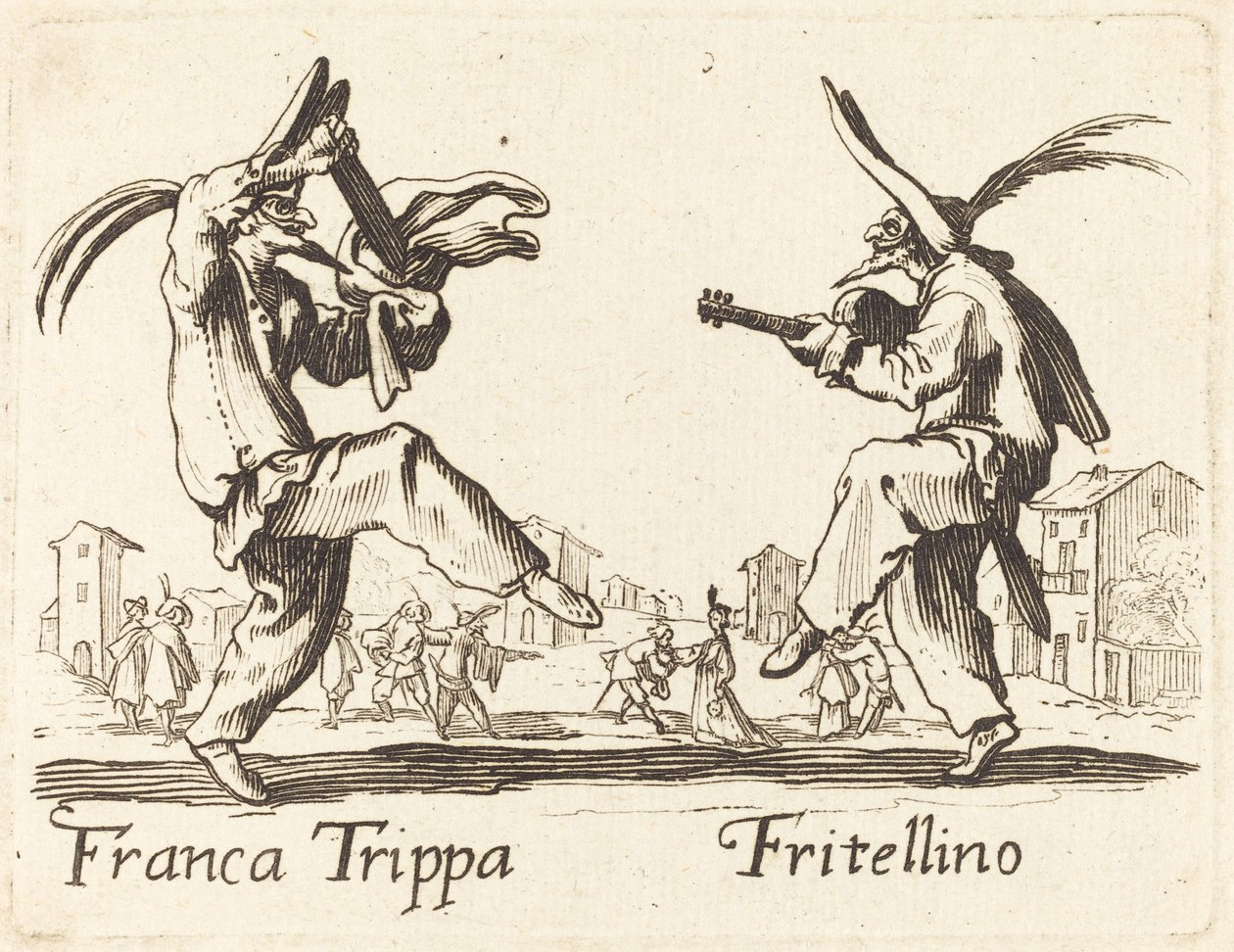Franca Trippa och Fritellino av After Jacques Callot