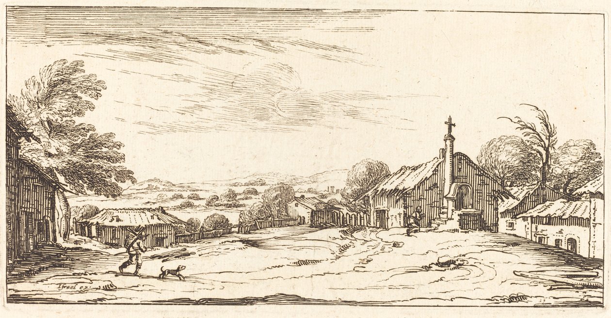 Landskap av After Jacques Callot
