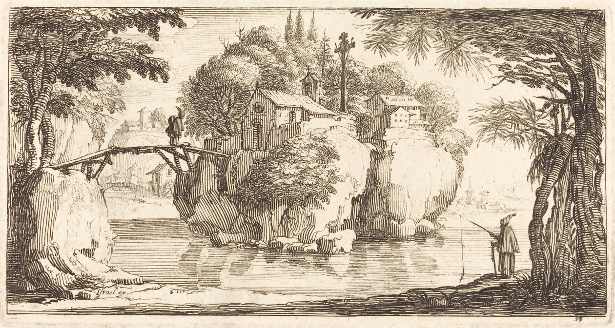 Landskap av After Jacques Callot